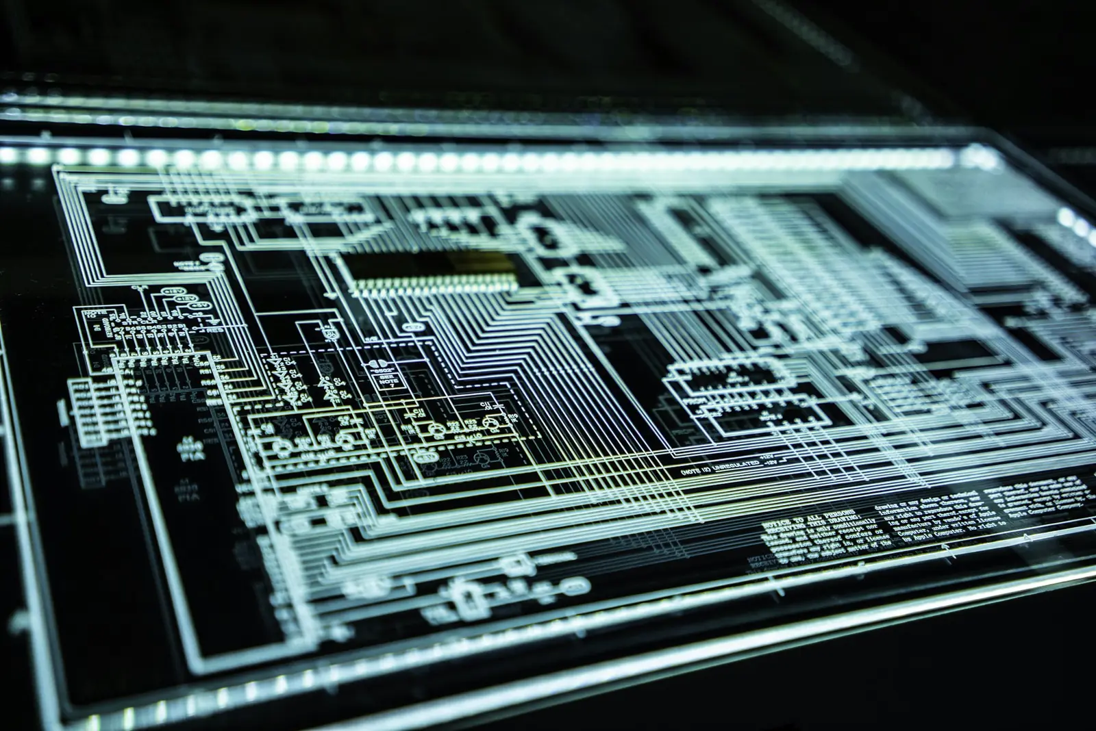 Illuminated circuit board detail